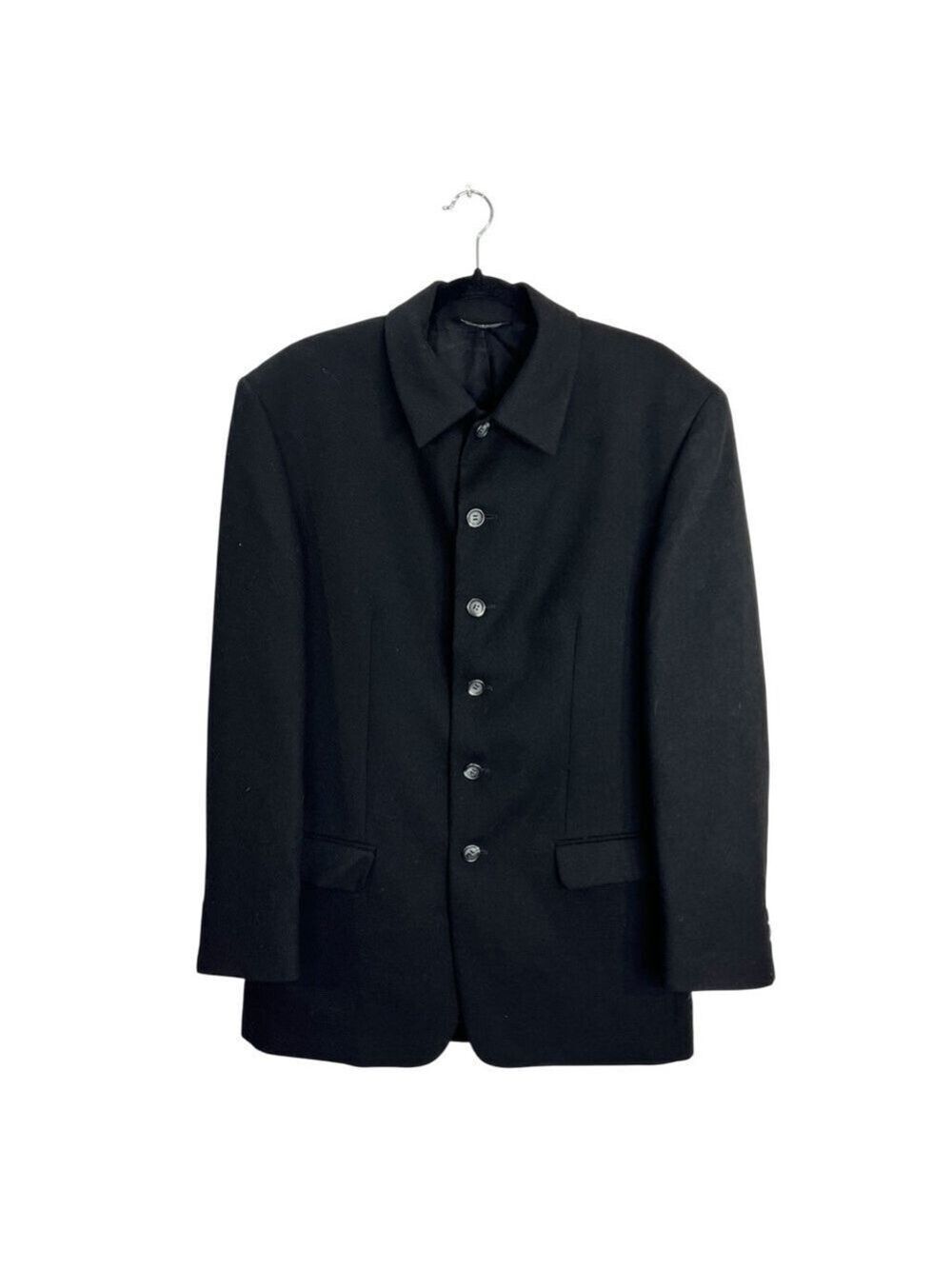 Vintage 90s Denomme Vincent Canadian designer pure wool black jacket blazer 38